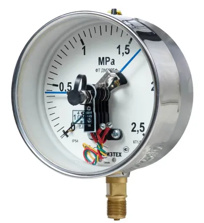 Вакуумметры, мановакуумметры, манометры электроконтактные пылевлагозащищенные ДВ2005ф, ДА2005ф, ДМ2005ф IP54(IP65) (Диаметр: 160 мм)