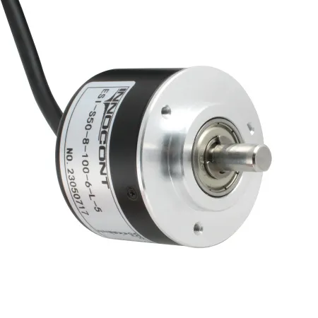 Инкрементальный энкодер D=40мм, выступающий вал 8мм, 360 имп/об, 5VDC, выход TTL, IP54, -20…+80°C, радиальный кабель 2м