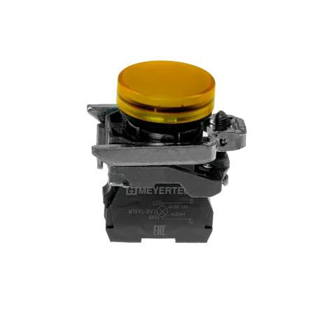 Лампа сигнальная желтая, 24V AС/DC, IP65, металл