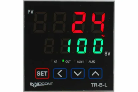 INNOCONT Температурный контроллер, 2 дисплея, 4 разряда, 96x96x63 мм, 2 аварийных выхода, 110-220VAC, выход: реле + твердотельное реле TR-B-L