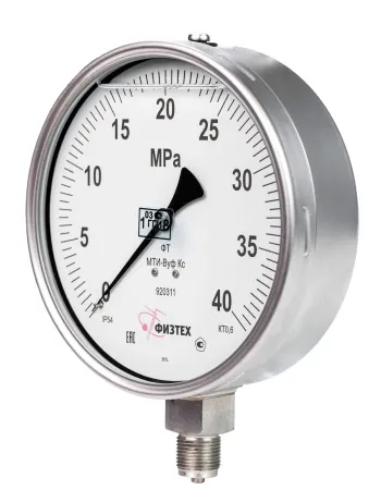 Вакуумметры, мановакуумметры, манометры точных измерений виброустойчивые коррозионностойкие ВТИ-ВУф Кс, МВТИ-ВУф Кс, МТИ-ВУф Кс Без корр."0"